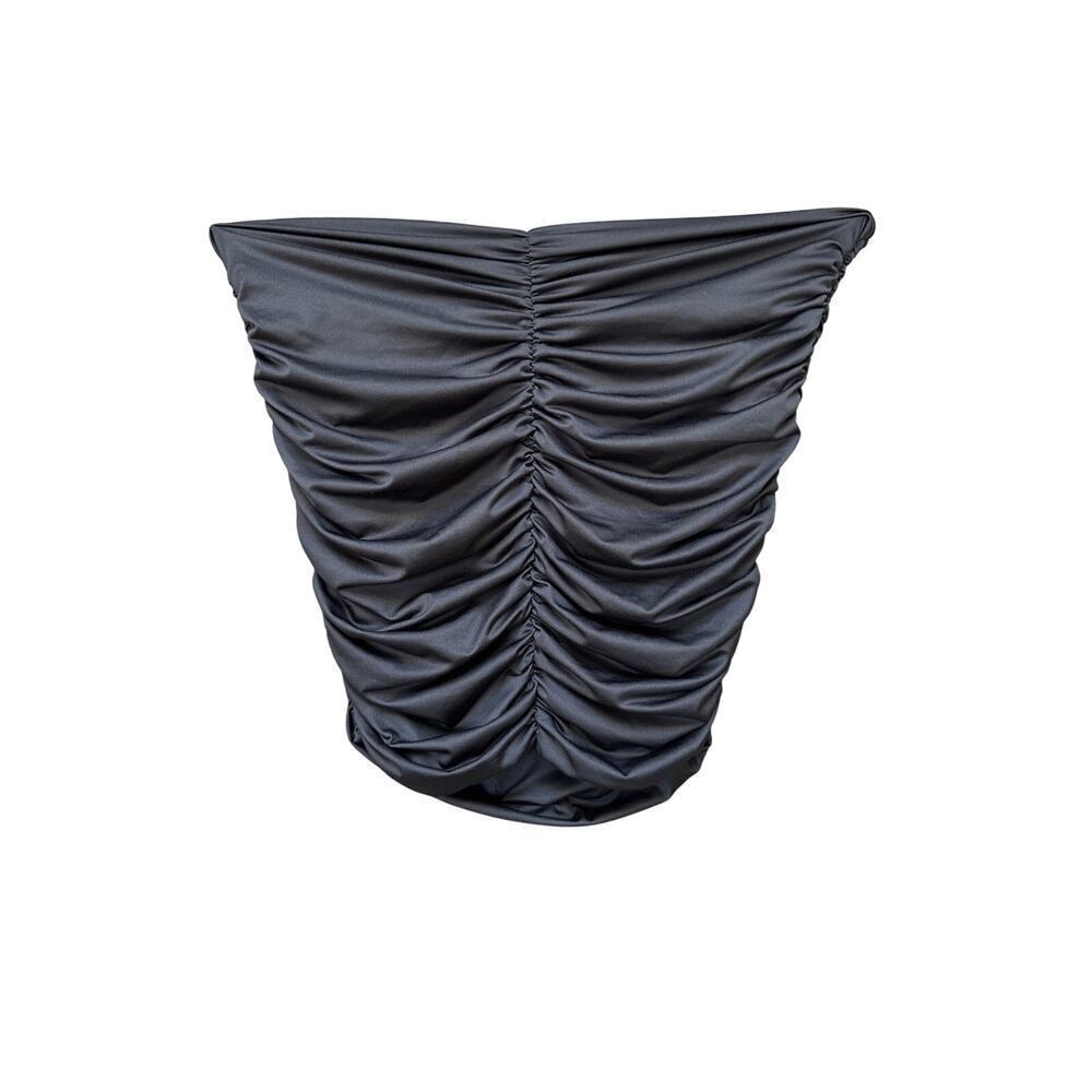 Black Scrunch Bodycon Pencil Skirt – Medium Fit – Stretch Spandex Blend